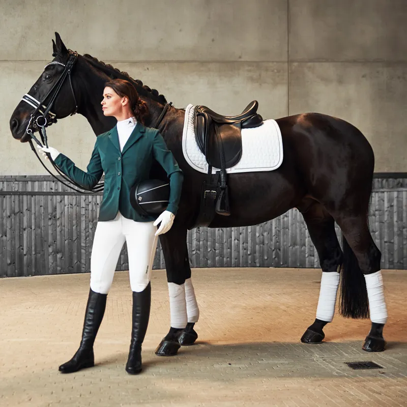 Euro-Star Equitation Queen Full Grip Ladies Breeches - White-5