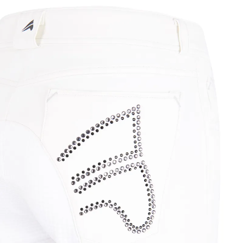 Euro-Star Indigo Diamond Full Grip Competition Breeches - White - UK16-2