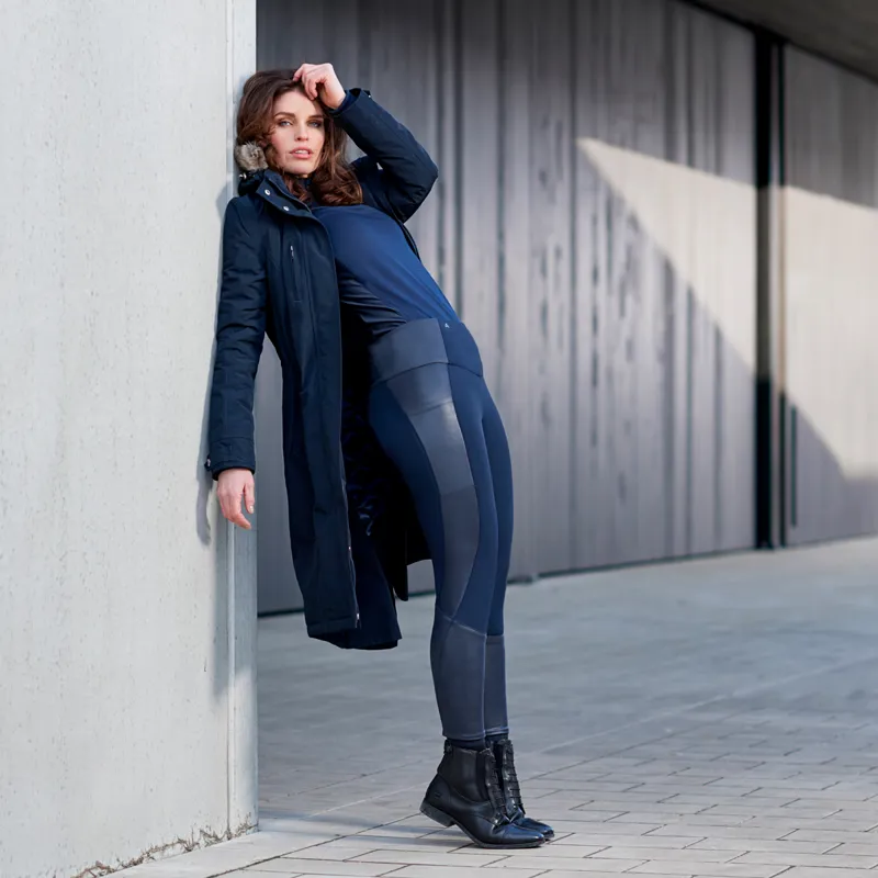 Euro-Star Ladonna Ladies Long Waterproof Jacket - Navy-2