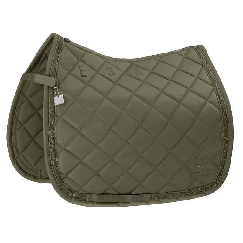 Eskadron Classic Sports Glossy Jewel Dressage Saddlecloth - Dusty Olive