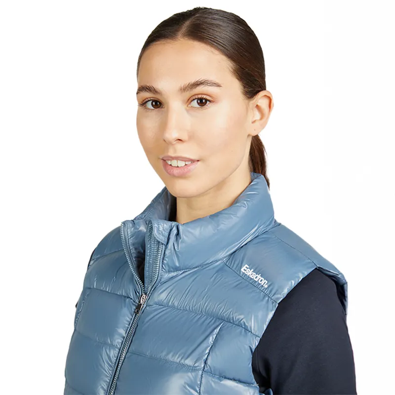 Eskadron Classic Sports Ladies Quilted Gilet - Steel Blue-2