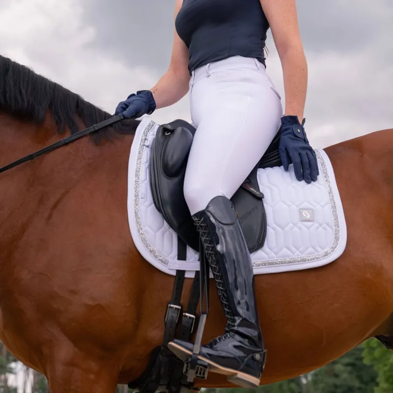 Eskadron Classic Sports Softshell Jewel Dressage Saddlecloth - White-1