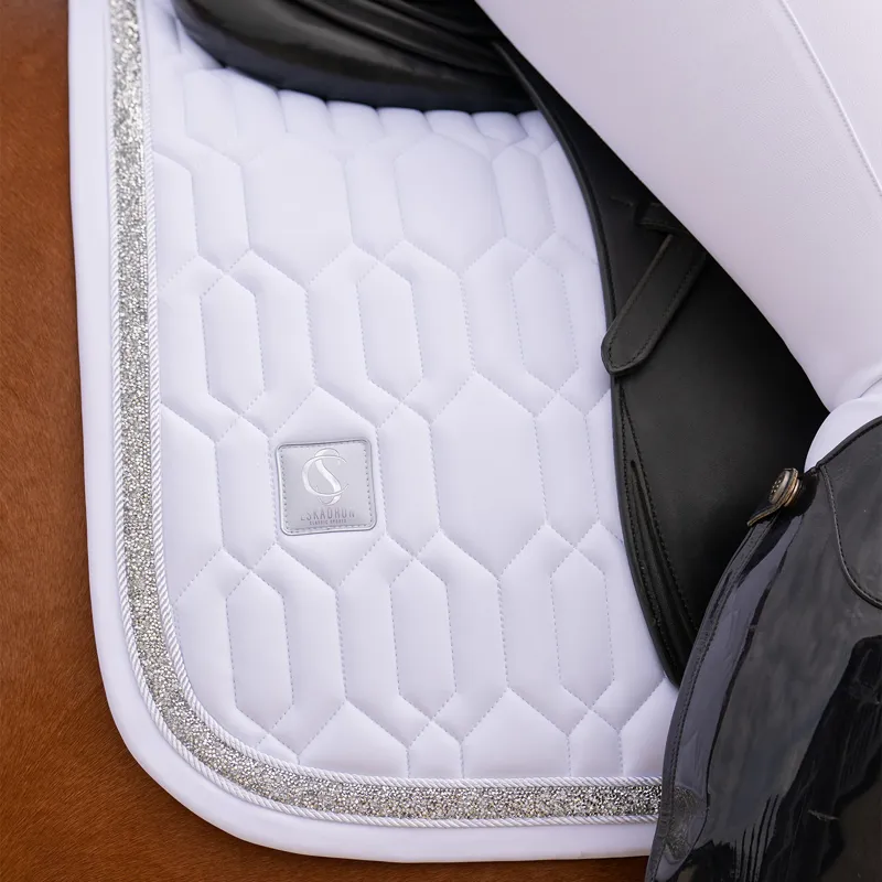 Eskadron Classic Sports Softshell Jewel Dressage Saddlecloth - White-2