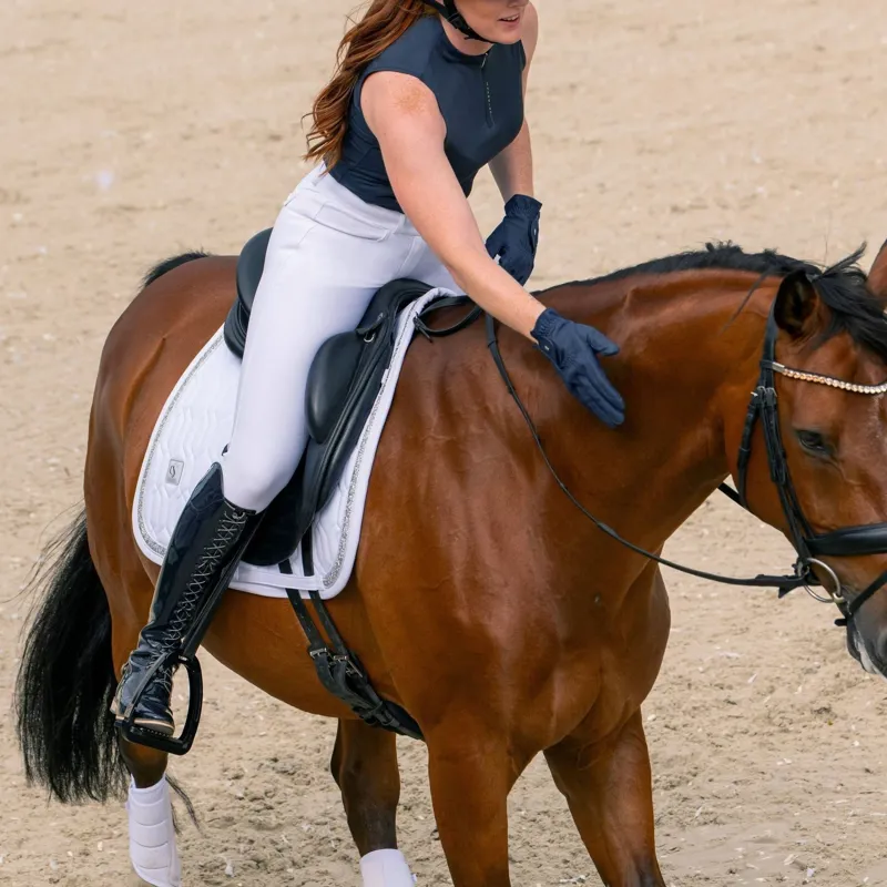 Eskadron Classic Sports Softshell Jewel Dressage Saddlecloth - White-4