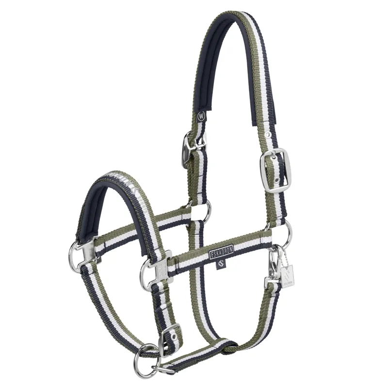 Eskadron Classic Sports Double Pin Headcollar - Navy/Grey/Dusty Olive