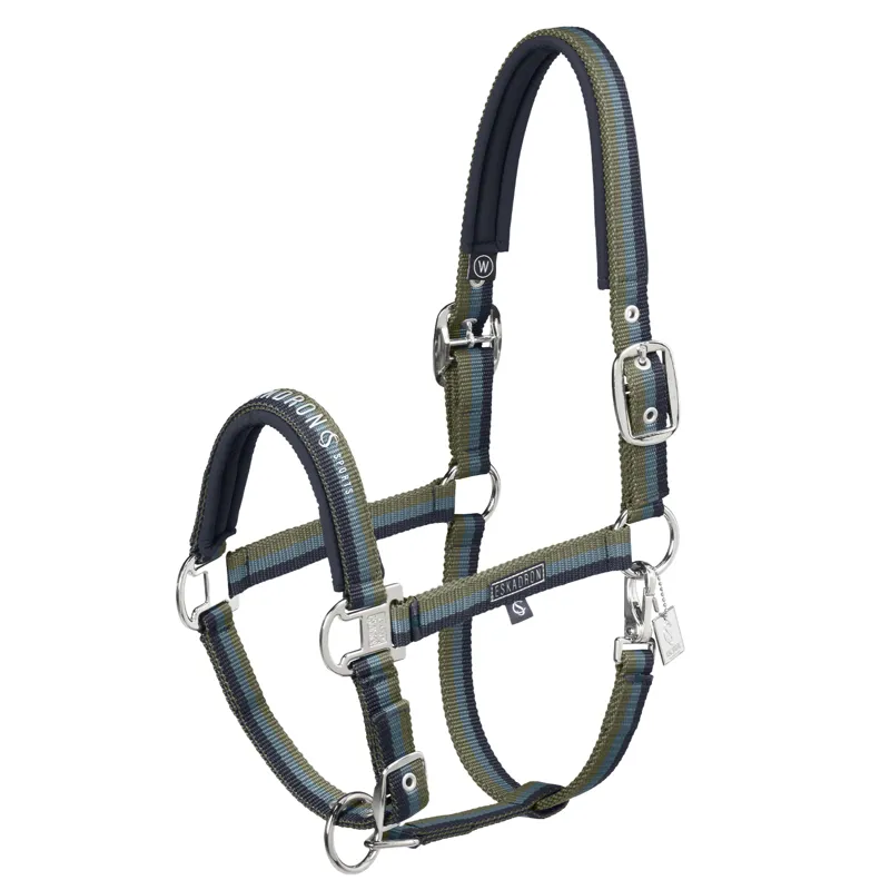 Eskadron Classic Sports Double Pin Headcollar - Navy/Steel Blue/Olive
