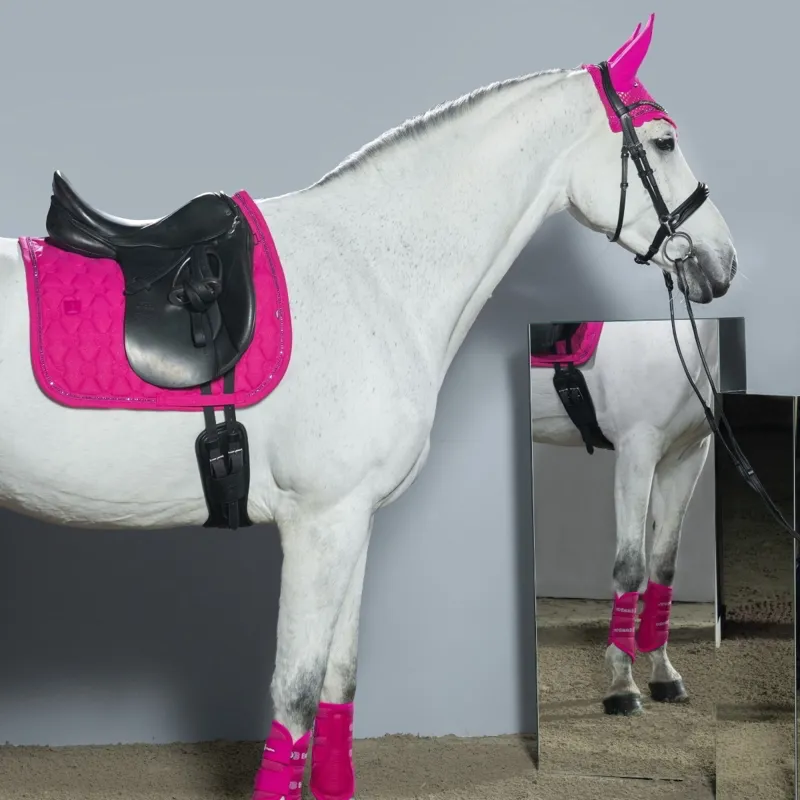 Eskadron Dynamic Sparkle Crystal Dressage Saddlecloth - Lipstick Pre-Order-3