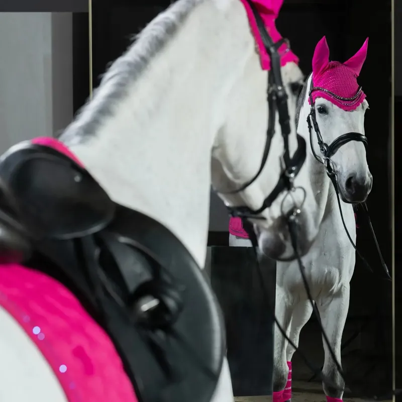Eskadron Dynamic Sparkle Crystal Dressage Saddlecloth - Lipstick Pre-Order-2