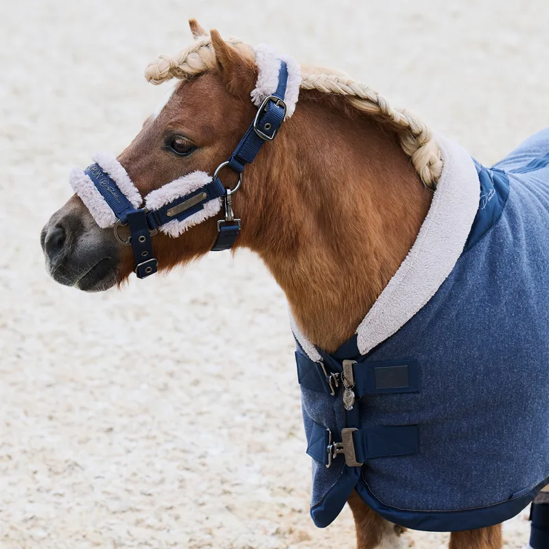Eskadron Platinum Girth Faux Fur Headcollar - Atlantic Blue-1