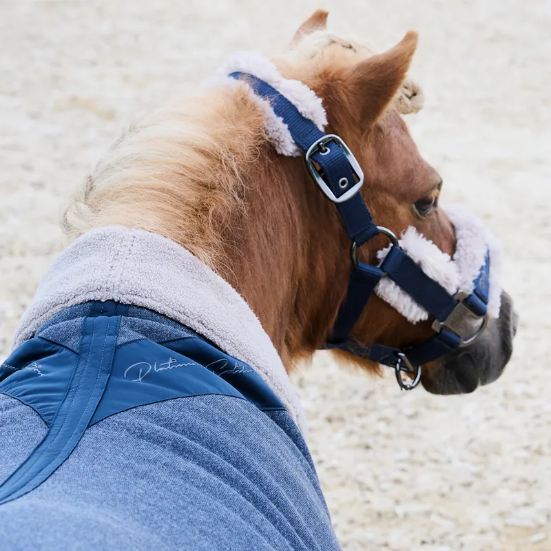 Eskadron Platinum Girth Faux Fur Headcollar - Atlantic Blue-2