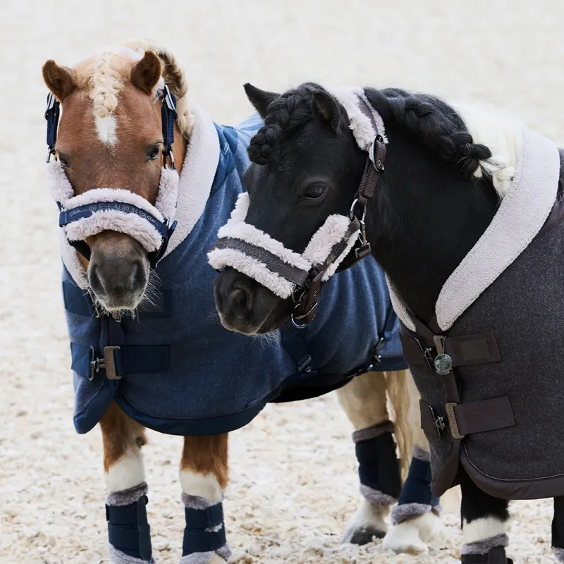 Eskadron Platinum Girth Faux Fur Headcollar - Teak Brown-1