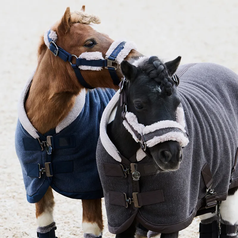 Eskadron Platinum Girth Faux Fur Headcollar - Atlantic Blue-3