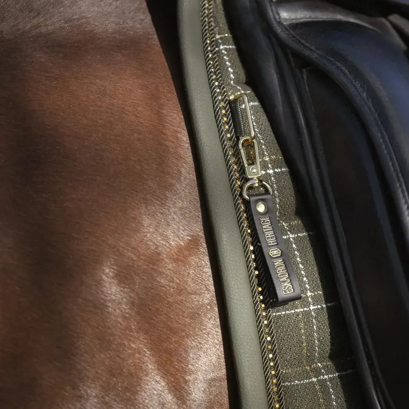 Eskadron Heritage Boucle Crystal Dressage Saddlecloth - Deep Moss-3