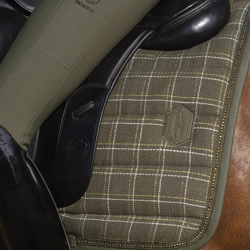 Eskadron Heritage Boucle Crystal Dressage Saddlecloth - Deep Moss-1