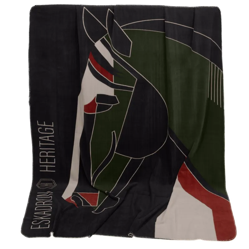 Eskadron Heritage Fleece Couch Blanket - Black/Deep Moss/Merlot/Ash