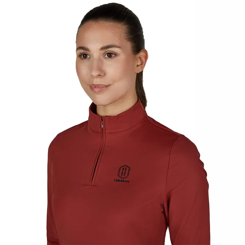 Eskadron Heritage Womens Half-Zip Shirt - Merlot-4