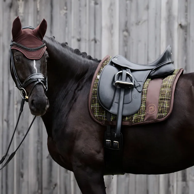 Eskadron Platinum Big Square Boucle Dressage Saddlecloth - Teak Brown-2