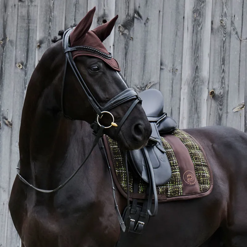 Eskadron Platinum Big Square Boucle Dressage Saddlecloth - Teak Brown-3