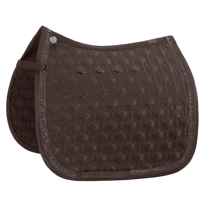 Eskadron Platinum HighGloss Chain Jewel Dressage Saddlecloth - Teak