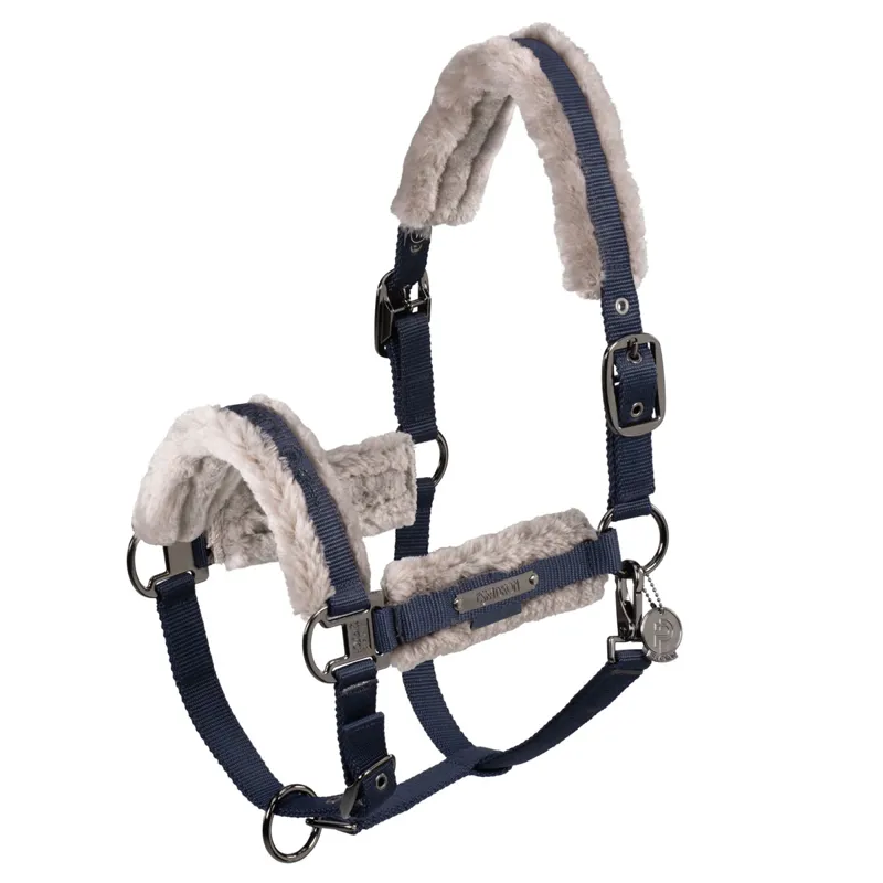 Eskadron Platinum Girth Faux Fur Headcollar - Atlantic Blue