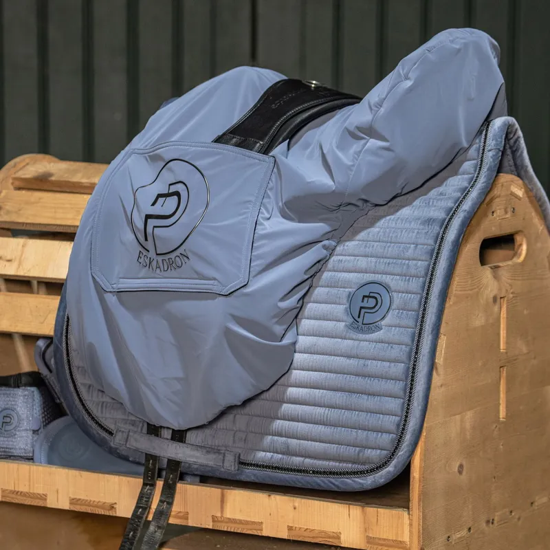 Eskadron Platinum Silk Saddle Cover - Slate Blue-1