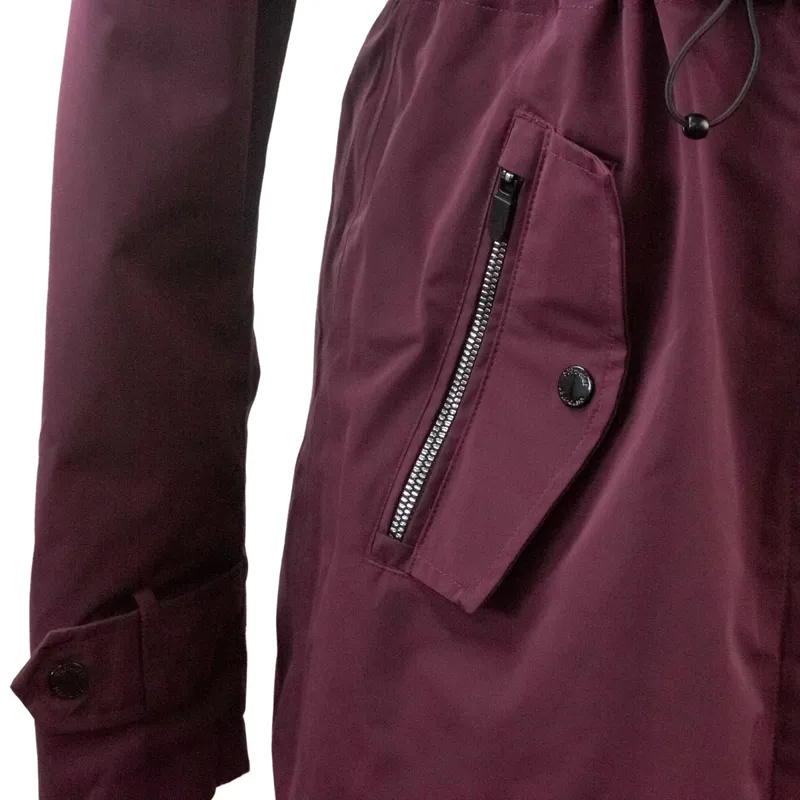 Euro-Star Chiara Ladies Long Waterproof Jacket - Dark Berry-3