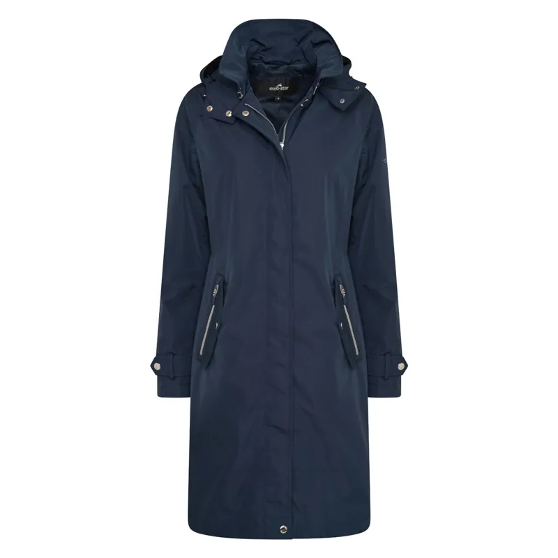 Euro-Star Chiara Ladies Long Waterproof Jacket - Navy