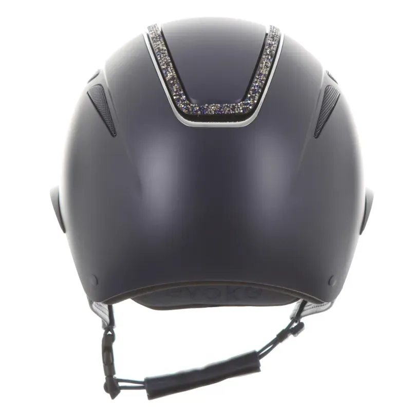 Evoke Callisto Wide Peak Crystal Frame Riding Hat - Navy/Navy-1