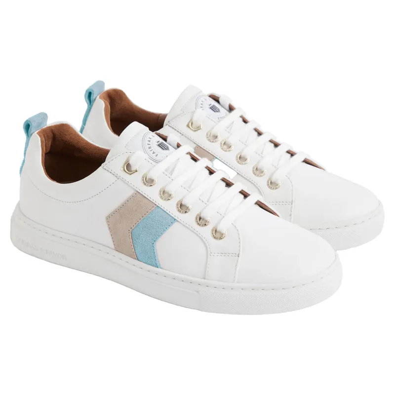 Fairfax and Favor Alexandra Trainers - White/Sky Blue/Stone-1