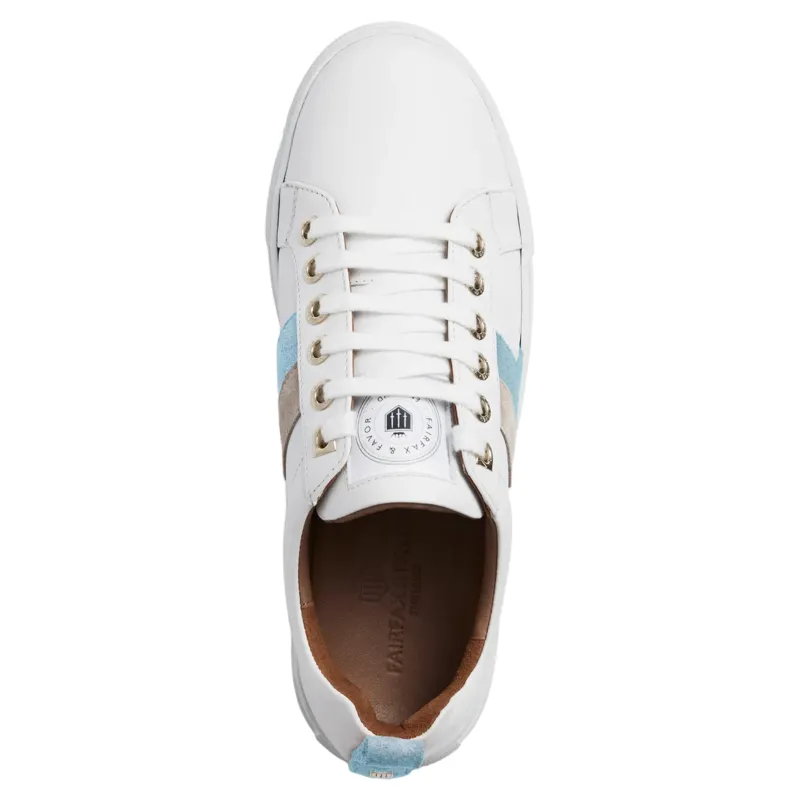 Fairfax and Favor Alexandra Trainers - White/Sky Blue/Stone-2