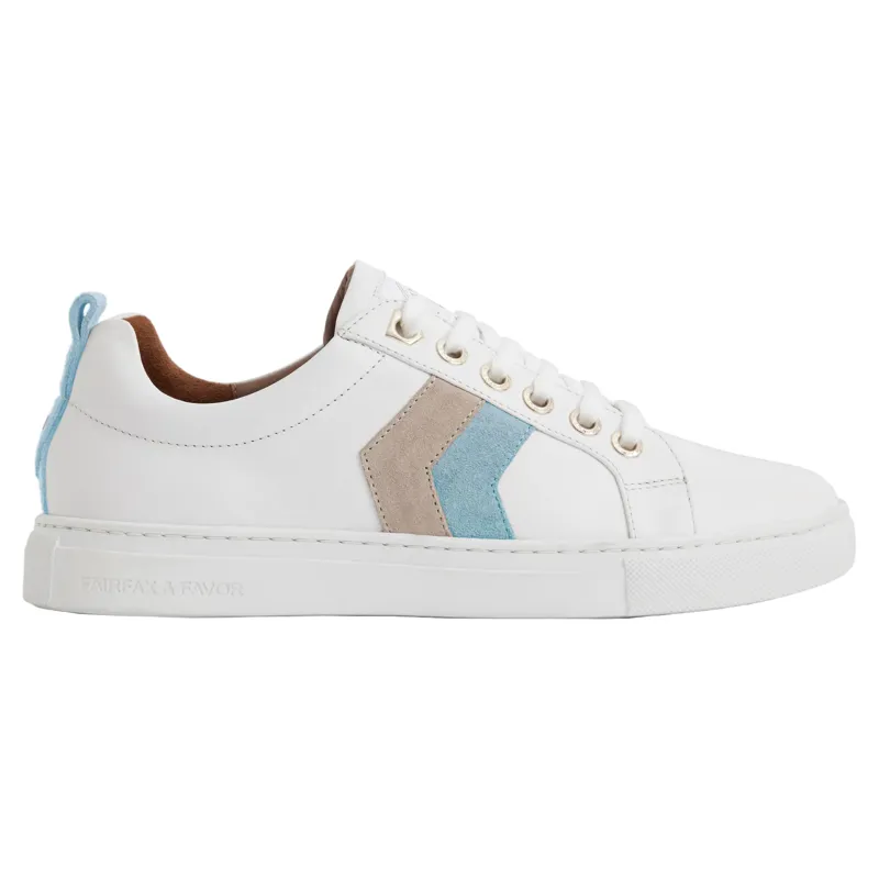 Fairfax and Favor Alexandra Trainers - White/Sky Blue/Stone-3