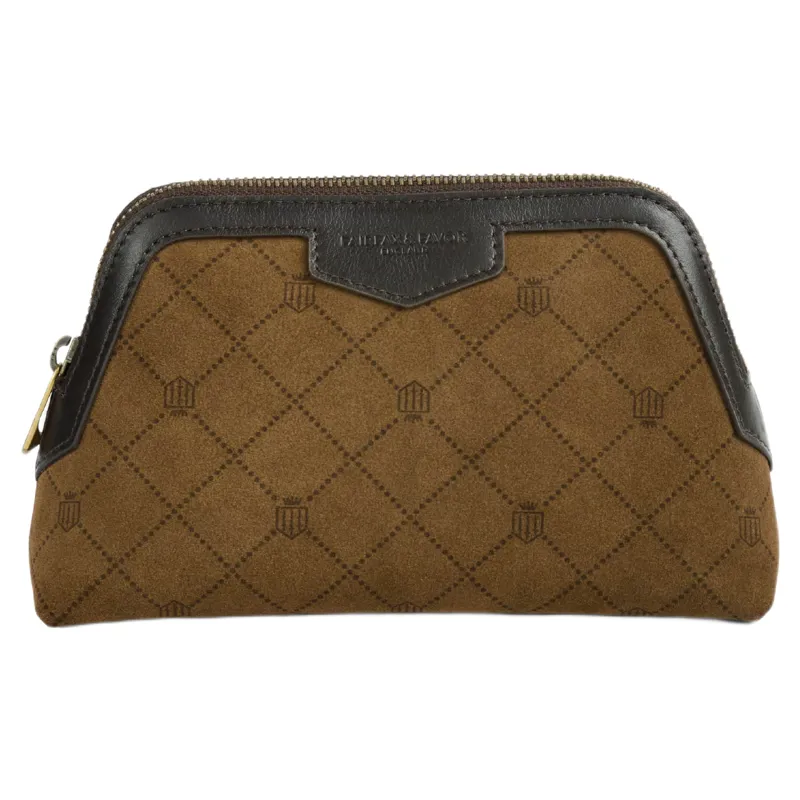 Fairfax and Favor Bircham Pouch - Printed Tan Suede
