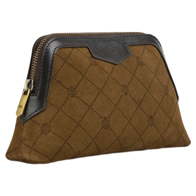Fairfax and Favor Bircham Pouch - Printed Tan Suede-1