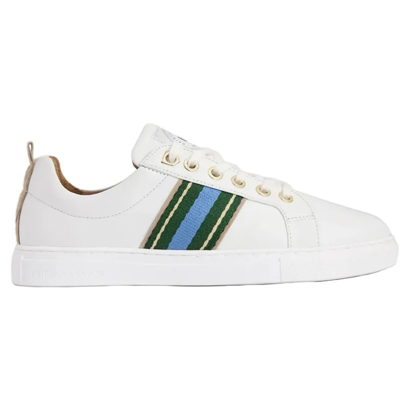 Fairfax and Favor Boston Trainers - Clover Green/Sky Blue/White-1
