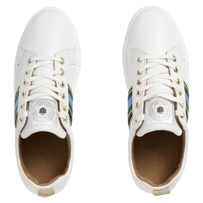 Fairfax and Favor Boston Trainers - Clover Green/Sky Blue/White-3