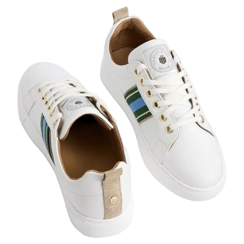 Fairfax and Favor Boston Trainers - Clover Green/Sky Blue/White-4