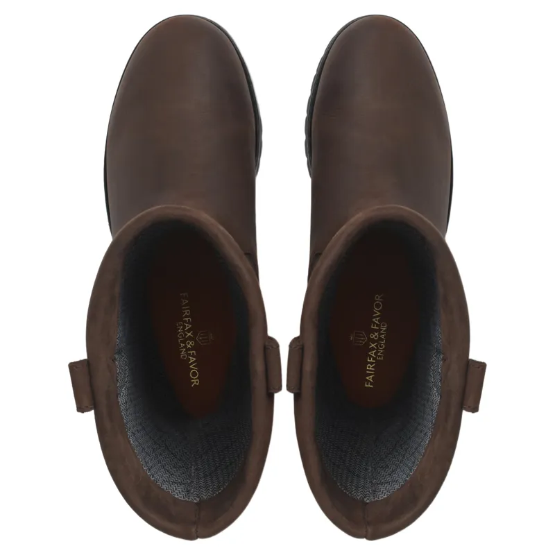 Fairfax and Favor Burghley Womens Mid Calf Leather Boots - Mahogany-5