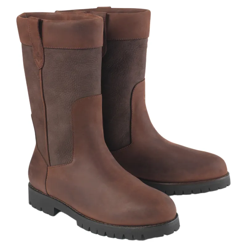 Fairfax and Favor Burghley Womens Mid Calf Leather Boots - Mahogany