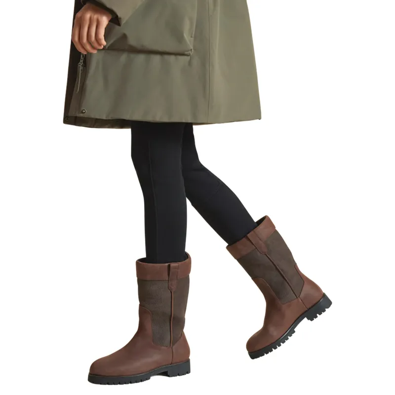 Fairfax and Favor Burghley Womens Mid Calf Leather Boots - Mahogany-2