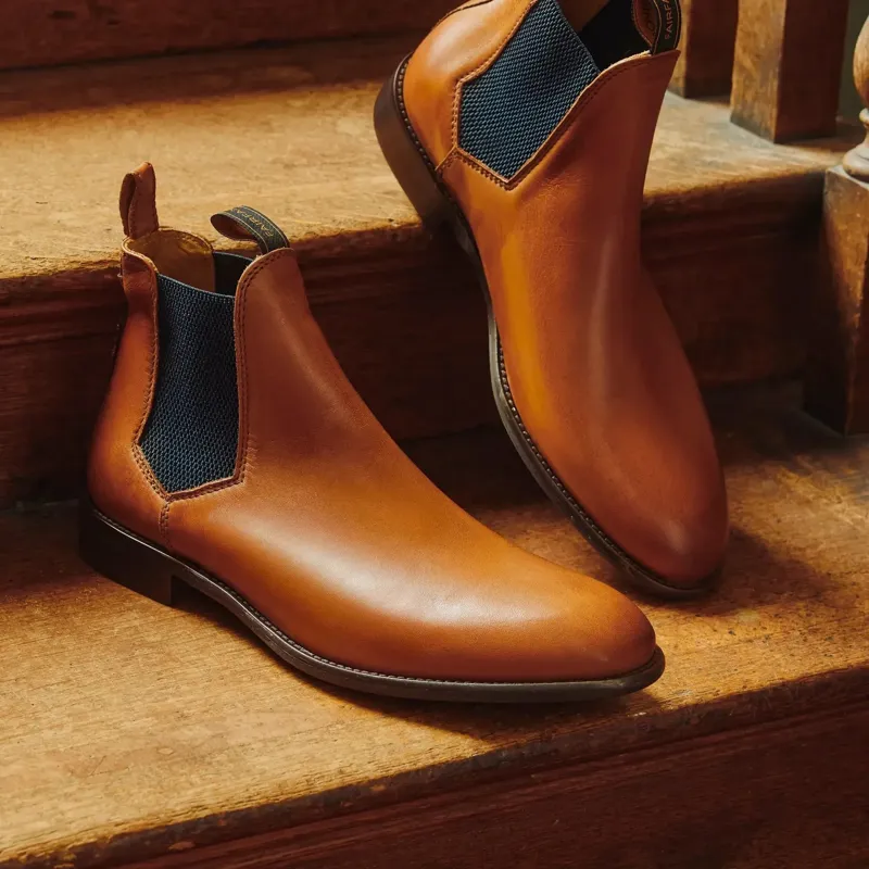 Fairfax and Favor Chelsea Mens Ankle Boots - Cognac  Leather-3