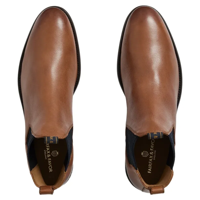 Fairfax and Favor Chelsea Mens Ankle Boots - Cognac  Leather-5
