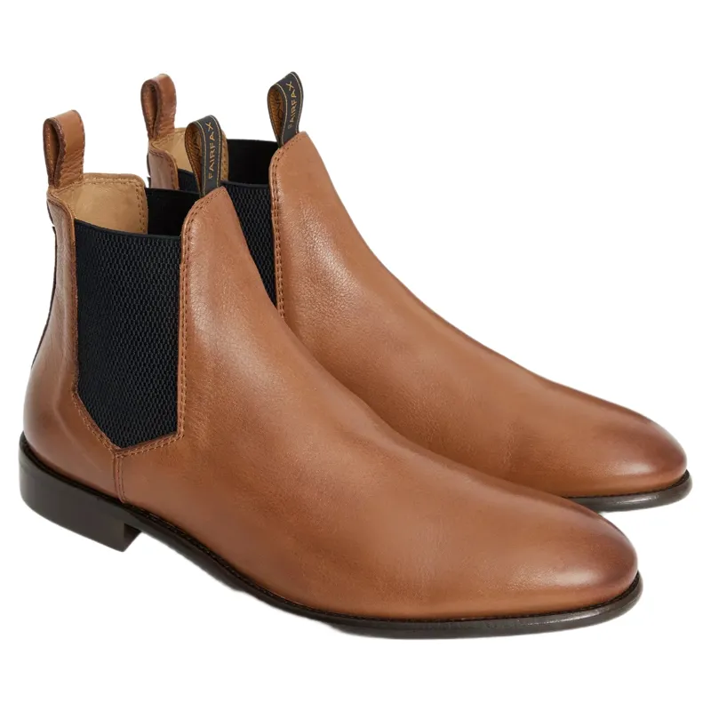 Fairfax and Favor Chelsea Mens Ankle Boots - Cognac  Leather