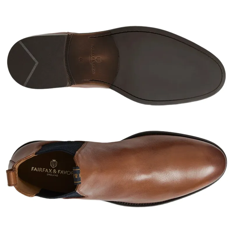 Fairfax and Favor Chelsea Mens Ankle Boots - Cognac  Leather-4