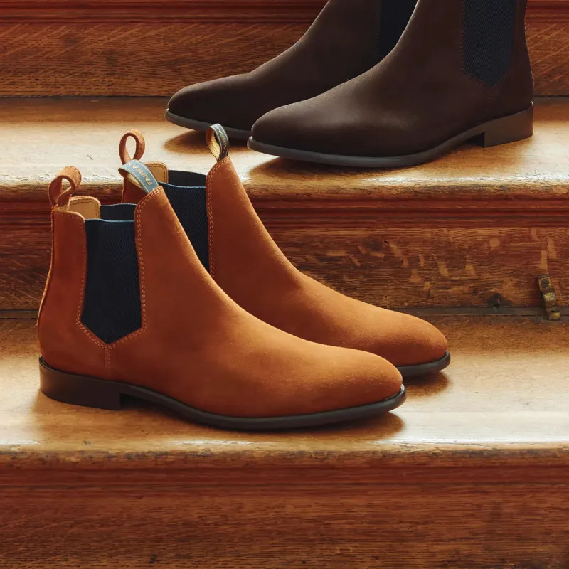 Fairfax and Favor Chelsea Mens Boots - Cognac Suede-1