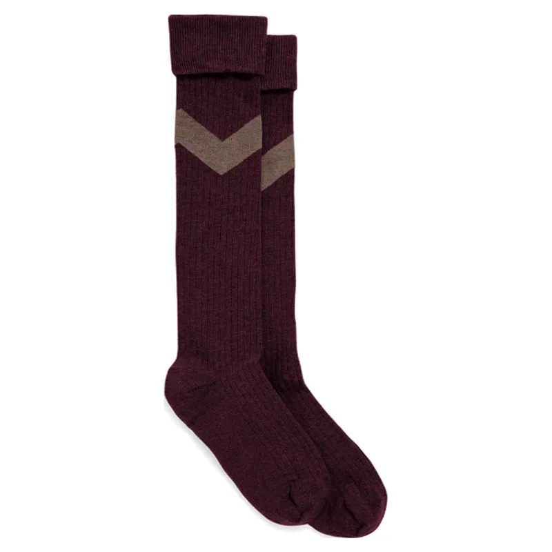 Fairfax and Favor Chevron Womens Knee High Socks - Port