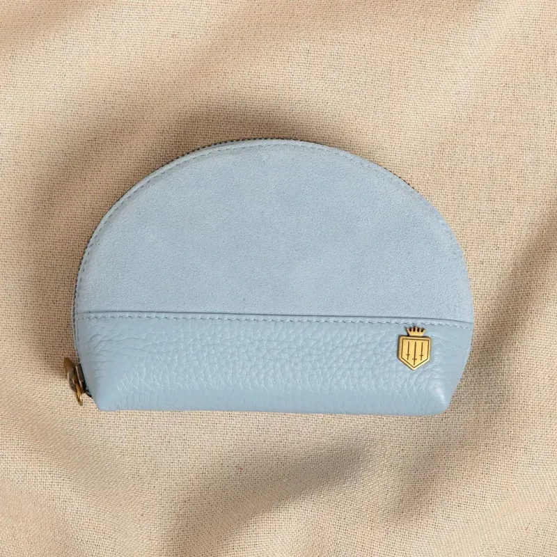 Fairfax and Favor Chiltern Coin Purse - Sky Blue Suede-5