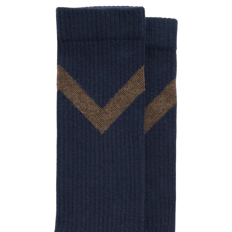 Fairfax and Favor Chevron Mens Crew Socks - Navy-1