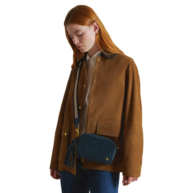 Fairfax and Favor Farnham Cross Body Bag - Teal Suede-3