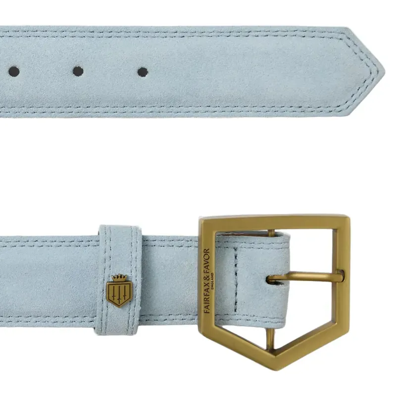 Fairfax and Favor Felbrigg Belt - Sky Blue Suede-1