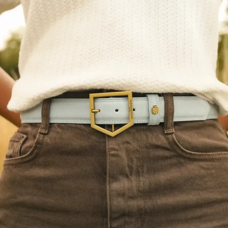 Fairfax and Favor Felbrigg Belt - Sky Blue Suede-2